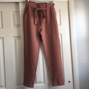 Tapered Tie Waist Pants
